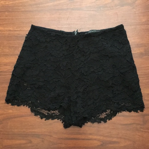 Zara Pants - Zara Collection Black Lace Mini Shorts